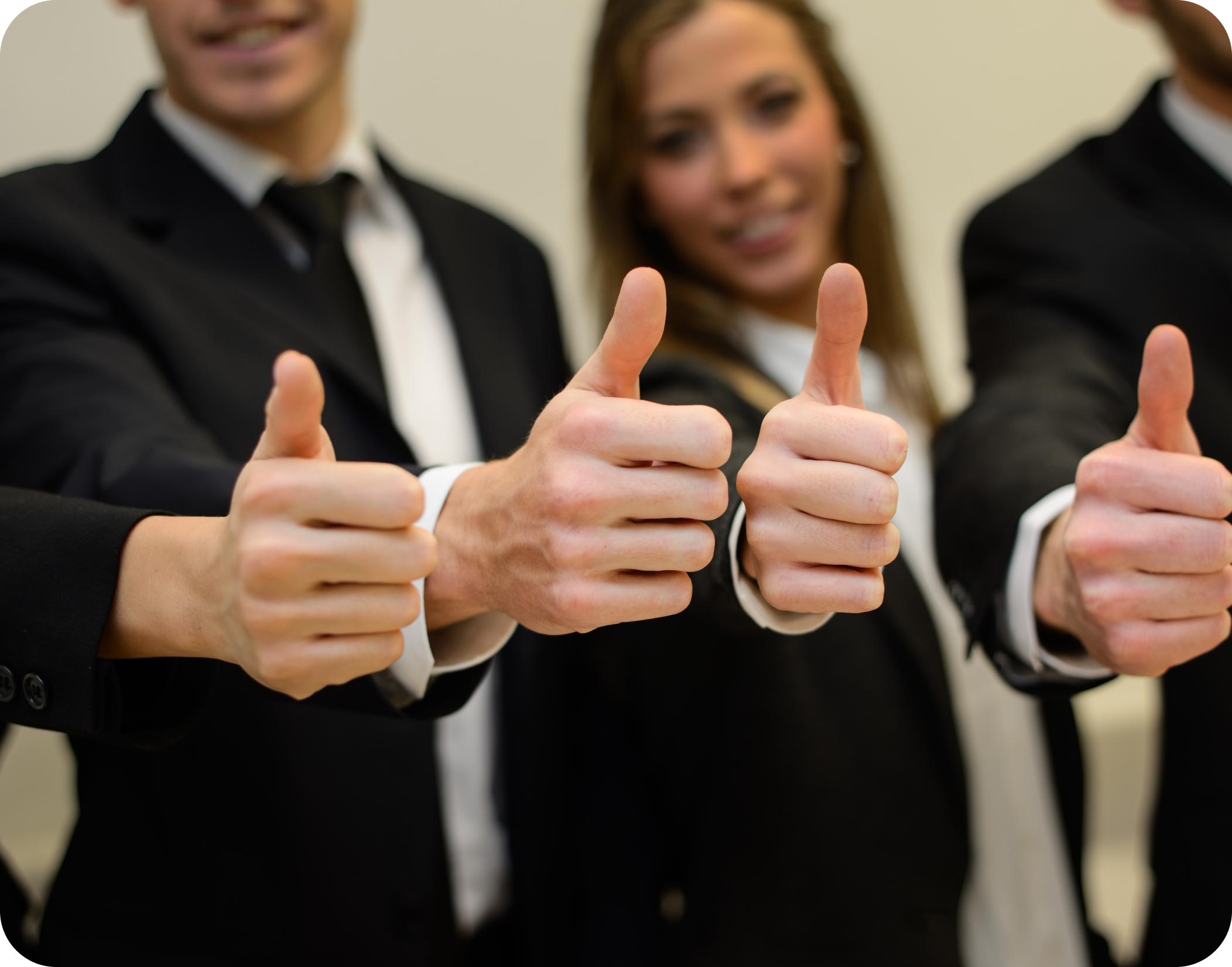 Happy clients giving thumbs up